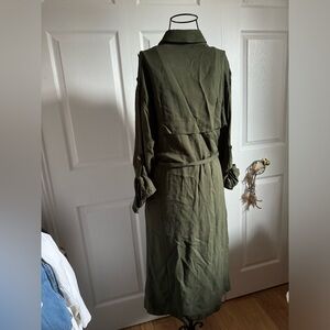 Green trench coat